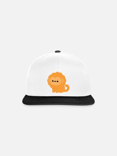 Goldener Löwe Tamarin-Affe - Snapback Cap - Weiß/Schwarz
