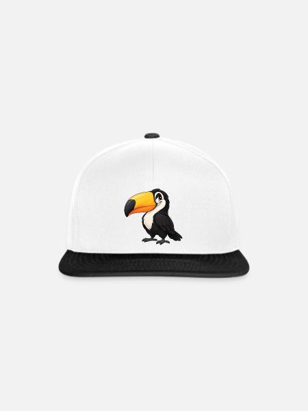 Toucan Vogel Paradiesvogel Cartoon süß - Snapback Cap - Weiß/Schwarz