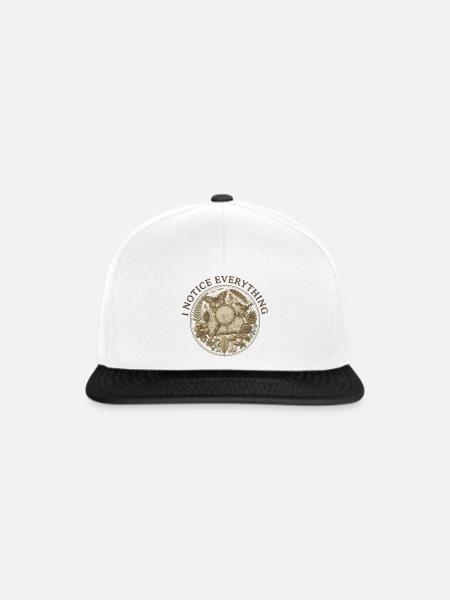I Notice Everything Naturjournal - Snapback Cap - Weiß/Schwarz