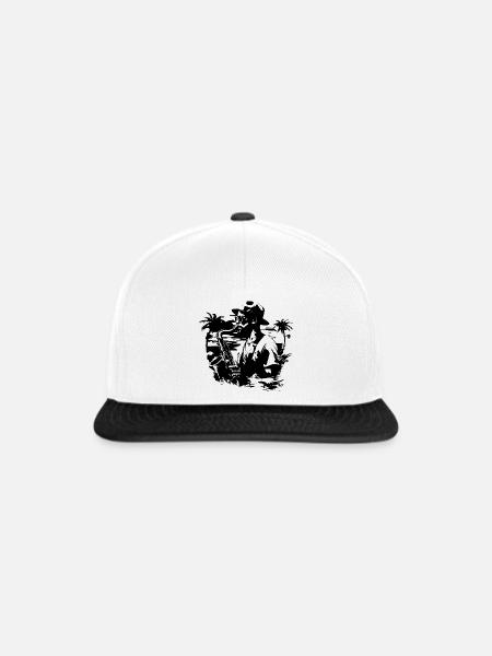 Saxophonist Grafik - Snapback Cap - Weiß/Schwarz
