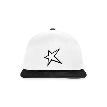 Cooler Stern - Snapback Cap - Weiß/Schwarz - Vorne
