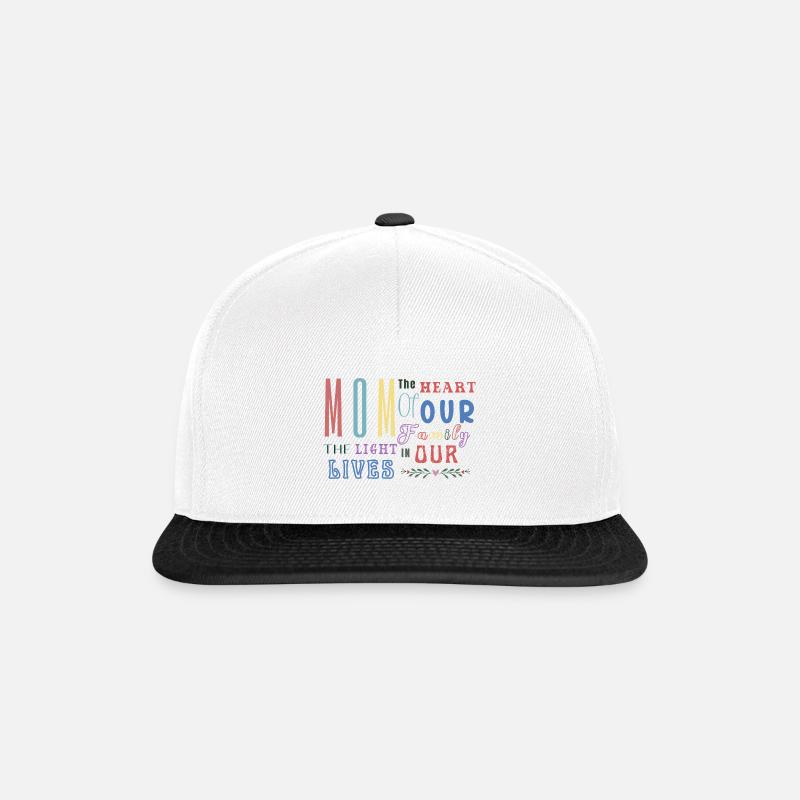 Multicolored Typeface with Phrase for Mom - Snapback Cap - white/black