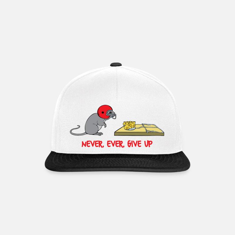 Never ever give up - Snapback Cap - white/black