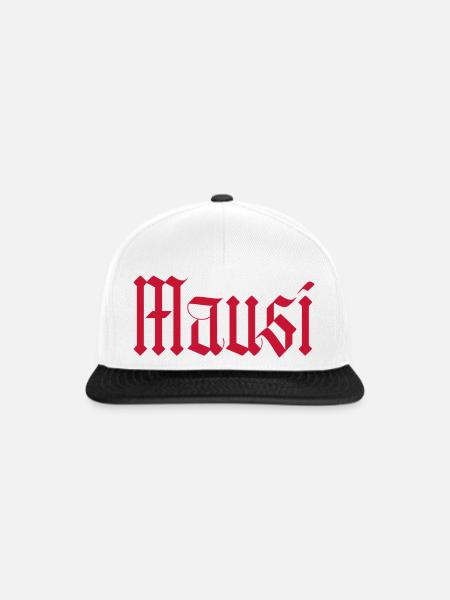mausi / gothik stil (rot) - Snapback Cap - Weiß/Schwarz