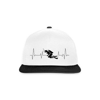 Plongée Heartbeat Plongée sous-marine Heartline - Casquette snapback - blanc/noir - Devant