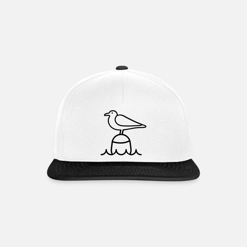 goéland - Casquette snapback - blanc/noir