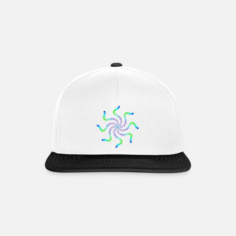 Psychedelisch - Snapback Cap - Weiß/Schwarz