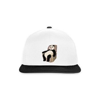 Panda auf dem Sessel - Snapback Cap - Weiß/Schwarz - Vorne