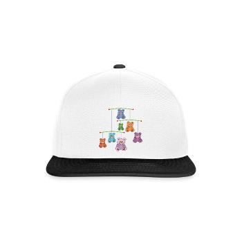 Mobilé mit Teddybären - Snapback Cap - Weiß/Schwarz - Vorne