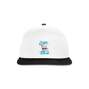 Sushi Essen Japan Geschenk - Snapback Cap - Weiß/Schwarz - Vorne