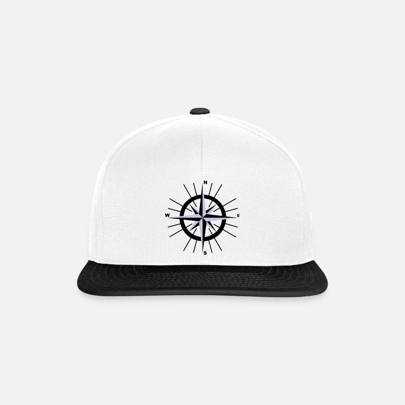 Nautical Compass - Snapback Cap - white/black