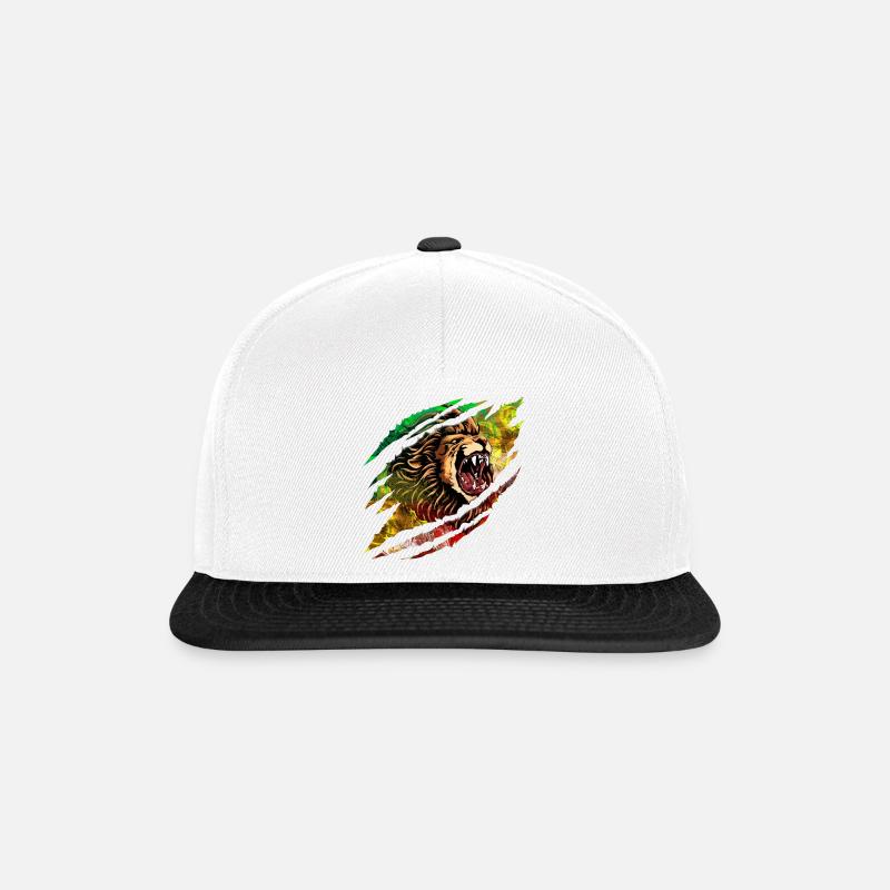 Explosion de couleurs de Lion Storm - Casquette snapback - blanc/noir
