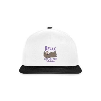 Relax Lama - Snapback Cap - Weiß/Schwarz - Vorne