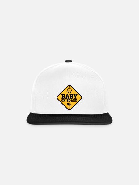 baby on board - Snapback Cap - Weiß/Schwarz