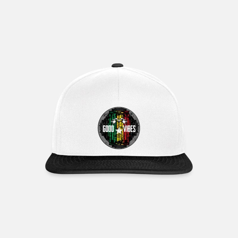 Reggae Inspiration mit Löwen Symbol - Snapback Cap - Weiß/Schwarz