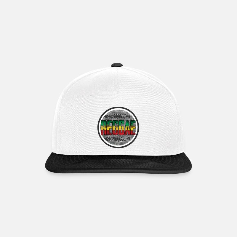 Rainbow Rasta Peace Symbol - Snapback Cap - white/black