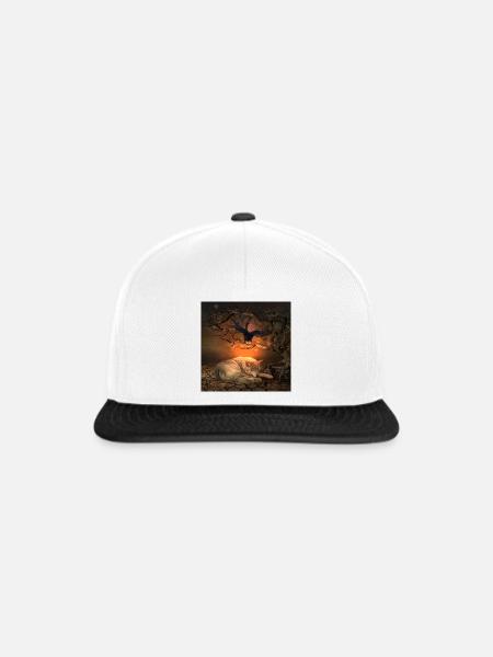 Ehrfürchtiger Wolf - Snapback Cap - Weiß/Schwarz