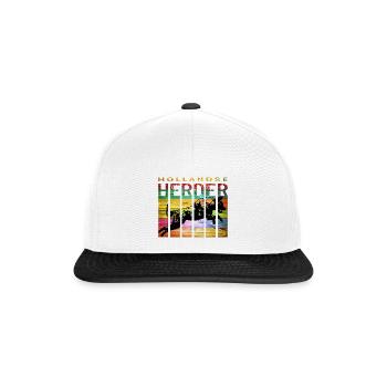 Hollandse Herder Rauhaar - Snapback Cap - Weiß/Schwarz - Vorne