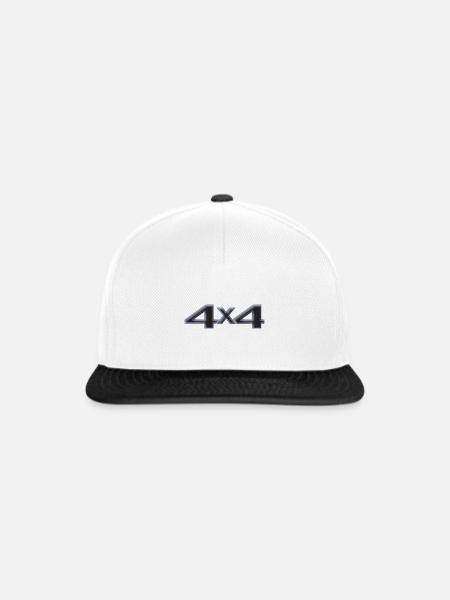 4x4 Offroad Car Sticker - Snapback Cap - Weiß/Schwarz