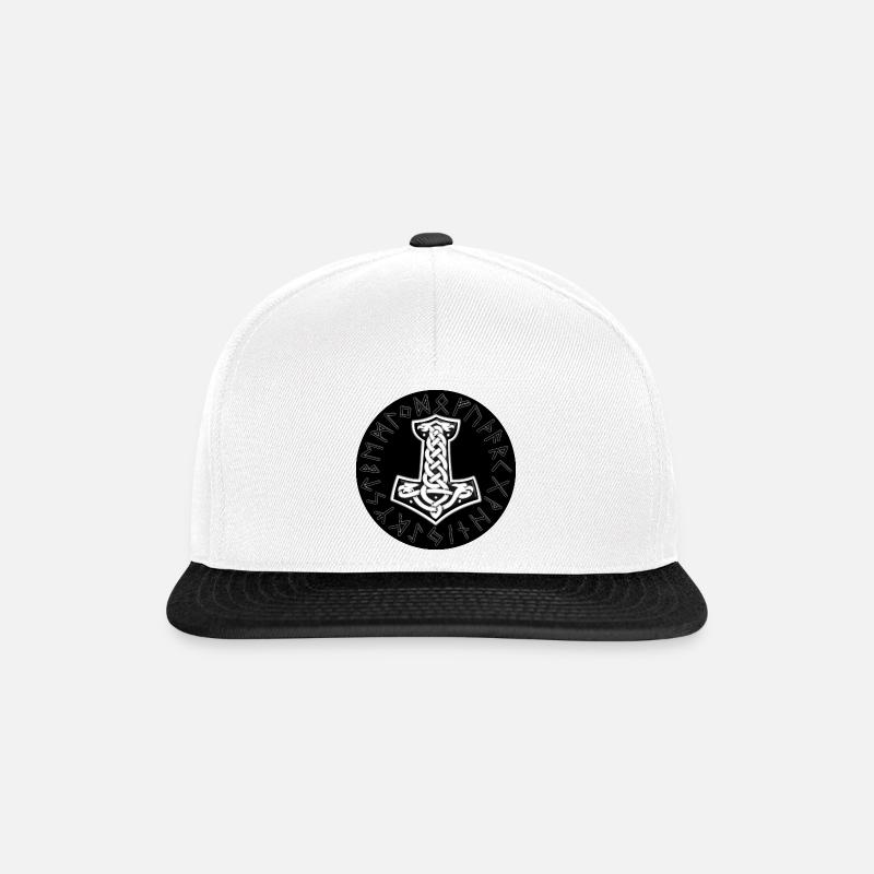 Mjölnir Celtique Nœud Runique - Casquette snapback - blanc/noir