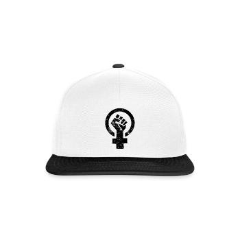 Frauen Power Venus Symbol - Snapback Cap - Weiß/Schwarz - Vorne