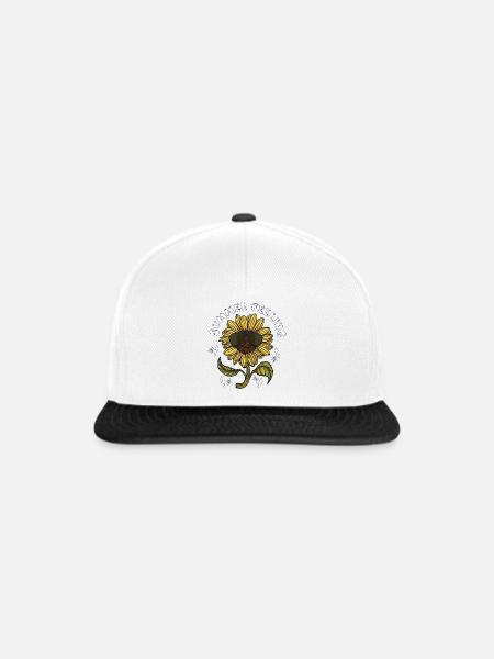 Sonnenblume mit Sonnenbrille Summer Feeling Sommer - Snapback Cap - Weiß/Schwarz