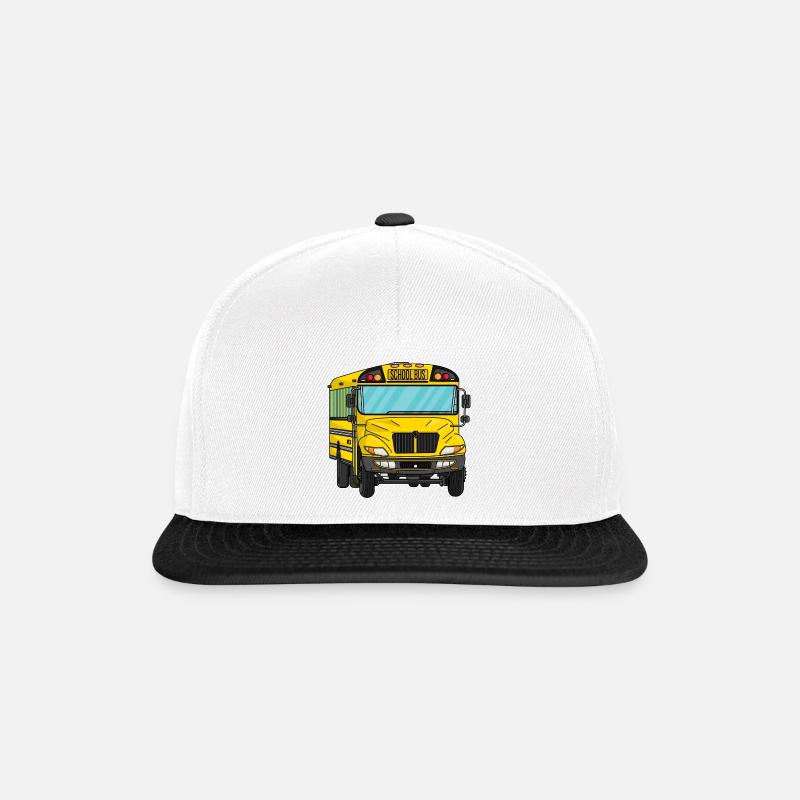Schulbus - Snapback Cap - Weiß/Schwarz