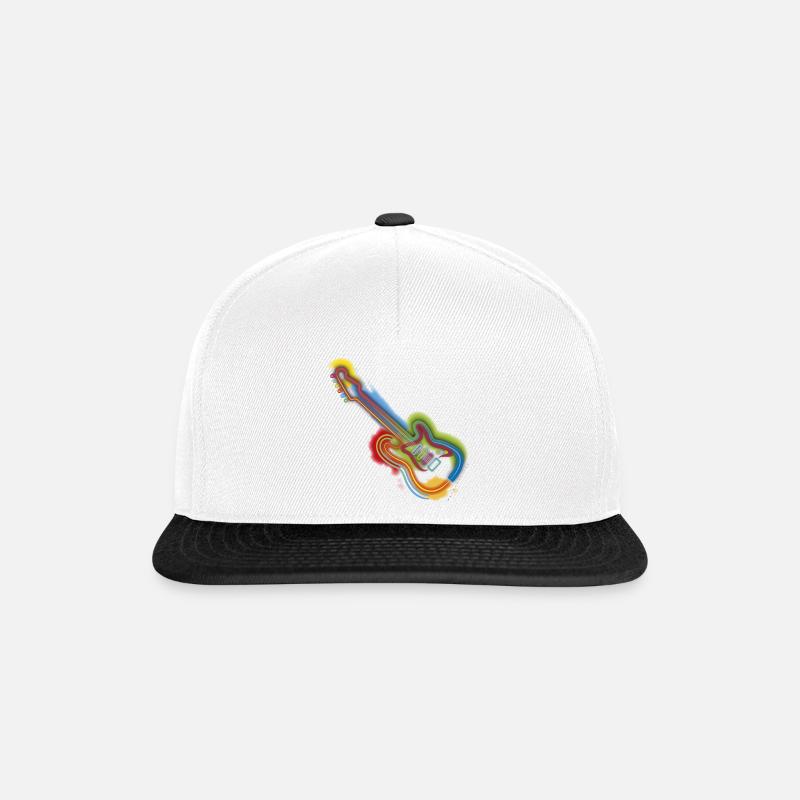 Pop Art Guitar - Snapback Cap - Weiß/Schwarz