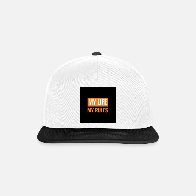 Mein Leben, meine eigenen Gestaltungsregeln - Snapback Cap - Weiß/Schwarz