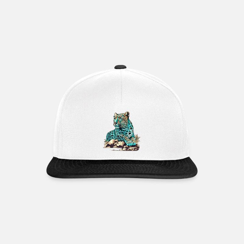 Léopard à l’affût - Casquette snapback - blanc/noir