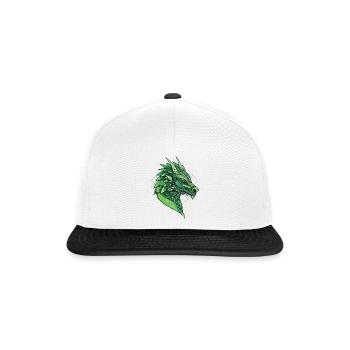 Stylized, geometric dragon - Snapback Cap - white/black - Front