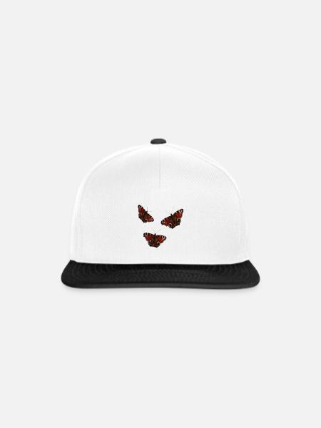 Schmetterlinge - Snapback Cap - Weiß/Schwarz
