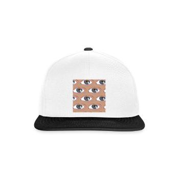 Eyes lined up - Snapback Cap - white/black - Front
