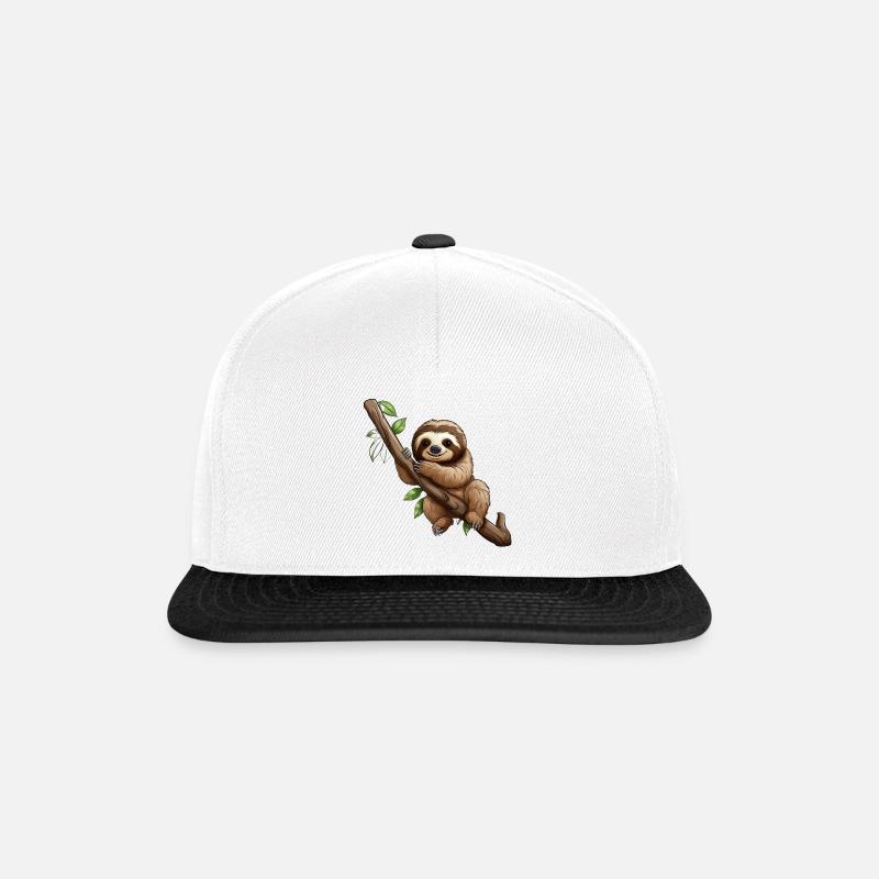 Süßes Faultier - Snapback Cap - Weiß/Schwarz