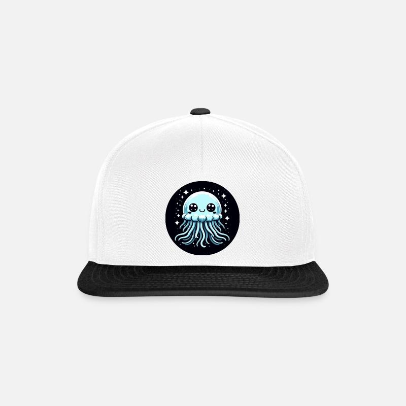 Méduse Yeux Bleus Étoiles - Casquette snapback - blanc/noir