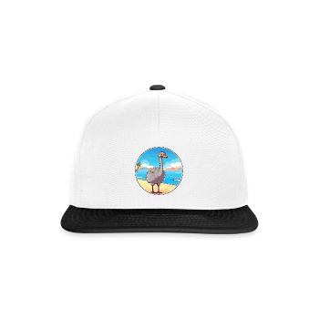 Ostrich Watercolor Cartoon Kawaii Clipart Animal - Snapback Cap - white/black - Front