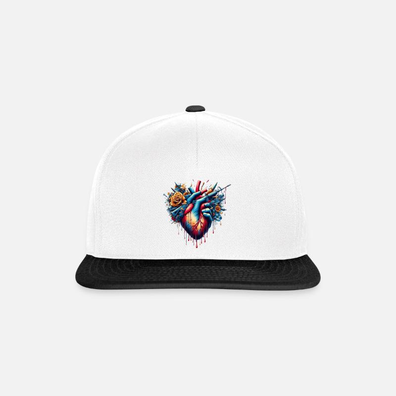 Anti War Heart - Snapback Cap - white/black