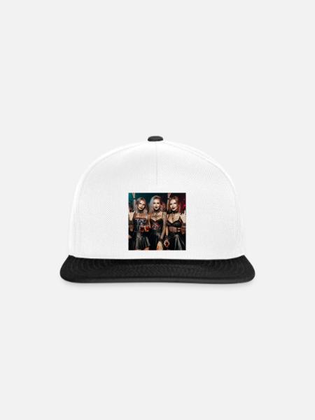 Metall - Snapback Cap - Weiß/Schwarz