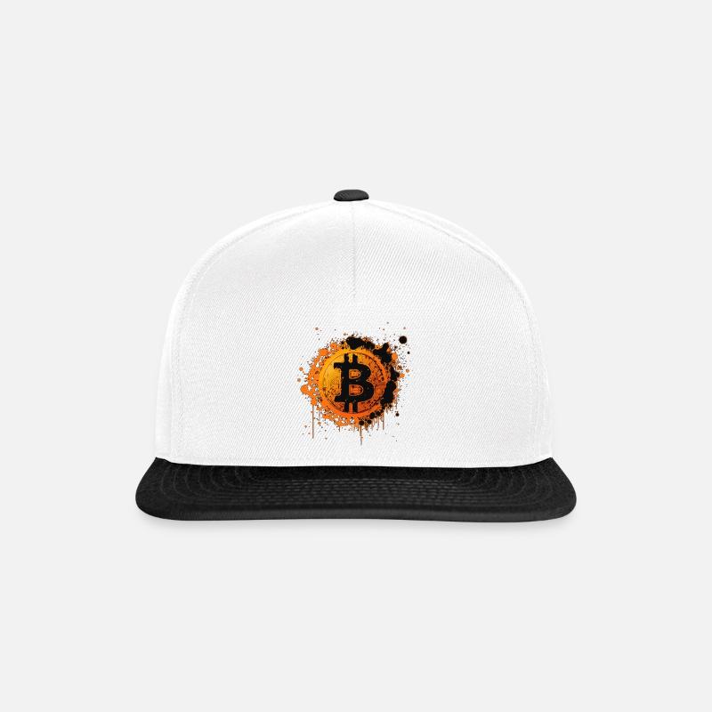 Bitcoin Splatter Graffiti Orange - Snapback Cap - white/black