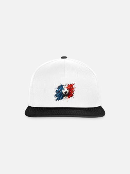 Viva Französischer Fußball, Flagge Frankreichs - Snapback Cap - Weiß/Schwarz