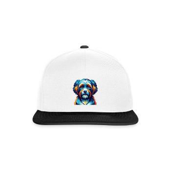 Race de chien havanais, dessin animé coloré, Kawaii - Casquette snapback - blanc/noir - Devant