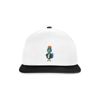 Lunettes de soleil Peacock Funny Cartoon Kawaii Jacket - Casquette snapback - blanc/noir - Devant