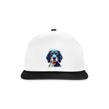 Bluetick Coonhound Chien Race Dessin animé Kawaii - Casquette snapback - blanc/noir - Devant