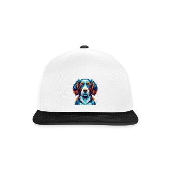 Brittany Dog Breed Colorful Cartoon Kawaii - Snapback Cap - white/black - Front
