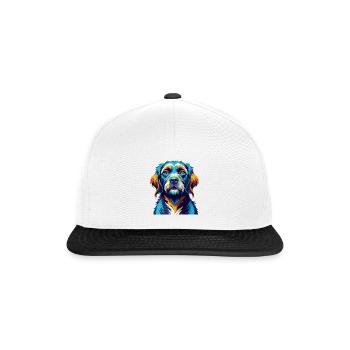 Dänische Broholmer Hunderasse Bunte Karikatur Kawaii - Snapback Cap - Weiß/Schwarz - Vorne