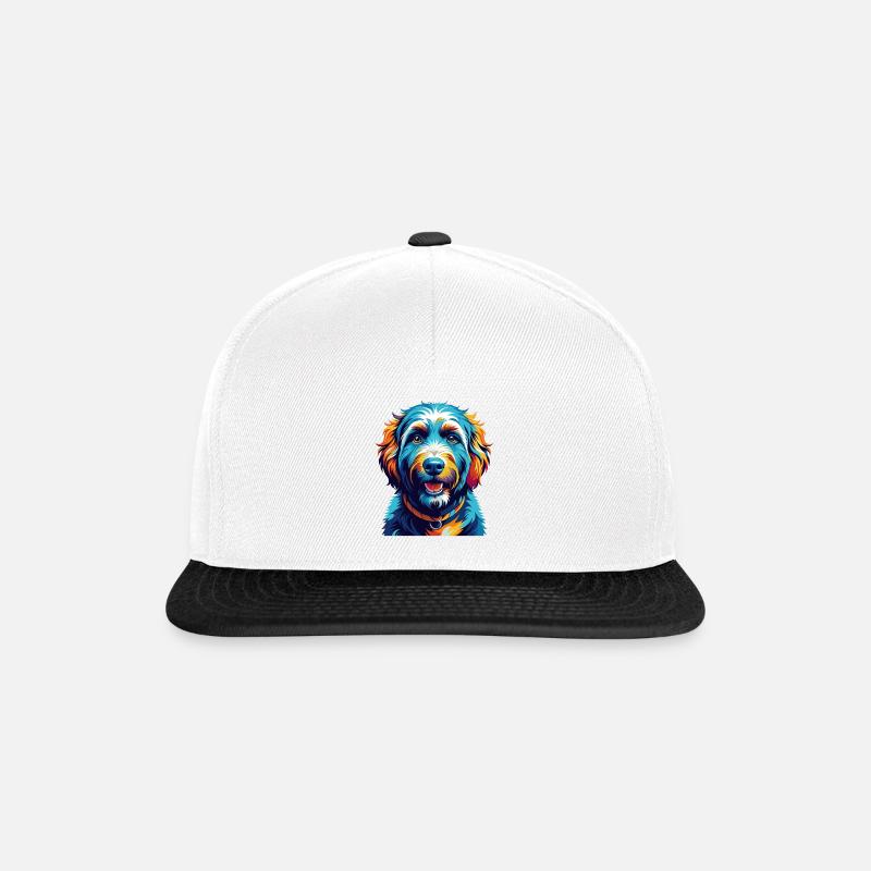 Labradoodle Hunderasse Bunte Karikatur Kawaii - Snapback Cap - Weiß/Schwarz