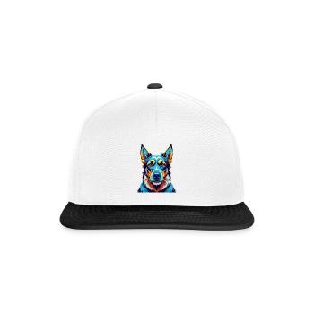 Lettische Laufhundrasse Bunte Karikatur Kawaii - Snapback Cap - Weiß/Schwarz - Vorne