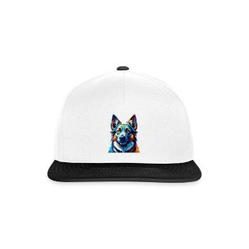 Berger d’Europe de l’Est Race Dessin animé Kawaii - Casquette snapback - blanc/noir - Devant