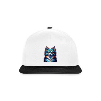 Pommersche Deutsche Spitz Hunderasse Karikatur Kawaii - Snapback Cap - Weiß/Schwarz - Vorne