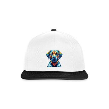 Rhodesian Ridgeback Chien Race Dessin animé Kawaii - Casquette snapback - blanc/noir - Devant